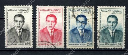 Марокко 1962-1965 гг. • Mi# 480-483 • 90 c. - 3 d. • Король Хасан II • авиапочта • Used VF