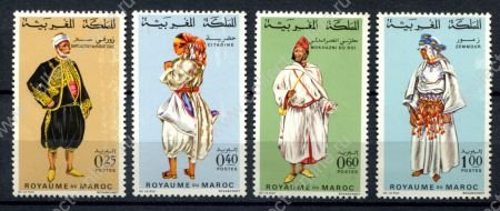 Марокко 1968 г. • Mi# 628-631 • национальные костюмы • полн. серия • MNH OG VF