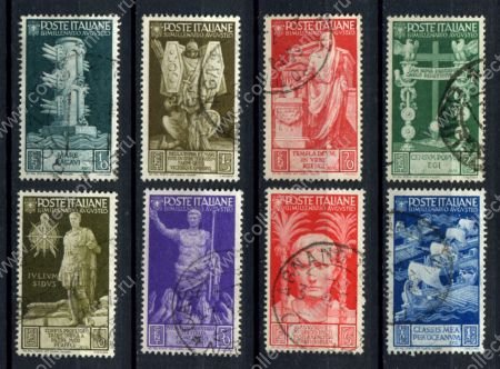 Италия 1937 г. • Mi# 576-583 • 10 c. - 1.25 L. • Цезарь Август Гай Октавиан • 2000 лет со дня рождения • Used VF • ( кат.- $15 )