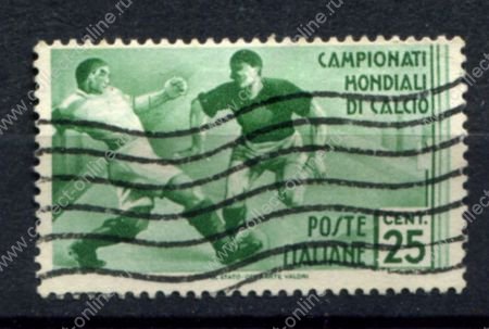 Италия 1934 г. • Mi# 480 • 25 c. • Первенство мира по футболу • Used VF ( кат.- $3 )
