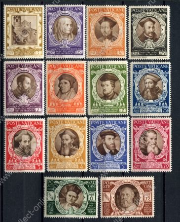 Ватикан 1946 г. • Mi# 126-139 • 400 лет Тридентского собора • полн. серия • MLH OG VF
