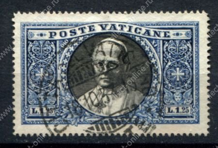 Ватикан 1933 г. • Mi# 31 • 1.25 L. • 2-й выпуск •  Папа Пий XI • Used VF- ( кат. - €7 )