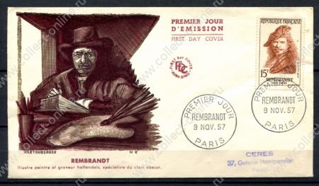 Франция 1957 г. • Iv# 1135 • Рембрандт • КПД • Used VF