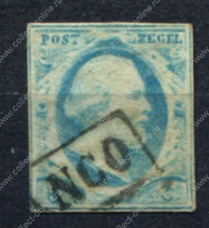 Нидерланды 1852 г. • Mi# 1 • 10 c. • король Виллем III • стандарт • Used F-VF ( кат. - €35 )