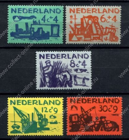 Нидерланды 1959 г. • Mi# 730-734 • развитие портовой инфрастуктуры • полн. серия • MH OG VF ( кат.- €15** )