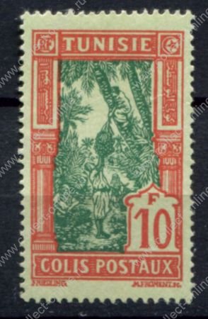 Тунис 1926 г. • Iv# CP 24 • 10 fr. • сбор урожая фиников • для посылок • MNG VF ( кат. - €20* )