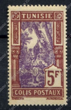 Тунис 1926 г. • Iv# CP 23 • 5 fr. • сбор урожая фиников • для посылок • MNG VF ( кат. - €12* )
