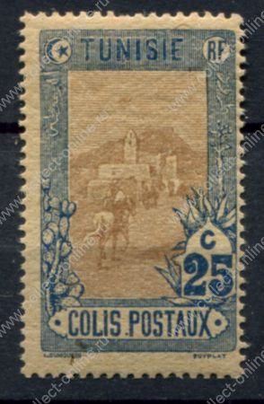 Тунис 1906 г. • Iv# CP 4 • 25 c. • всадник на площади • для посылок • MNH OG VF
