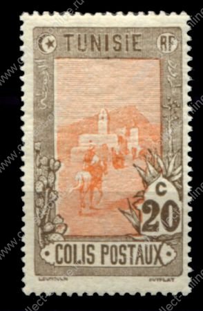 Тунис 1906 г. • Iv# CP 3 • 20 c. • всадник на площади • для посылок • MNH OG VF