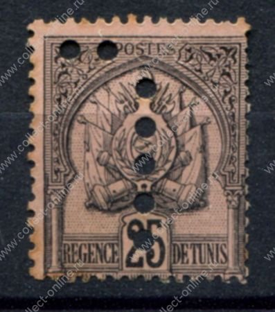 Тунис 1888-1898 гг. • Iv# T 16 • 25 c. • перфорация "T" • служебный выпуск • MNG VF ( кат. - €25* )