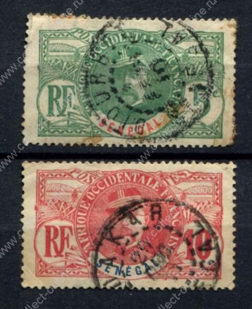 Сенегал 1906 г. • Iv# 33-34 • 5,10 c. • осн. выпуск • генерал Федерб • Used F-VF