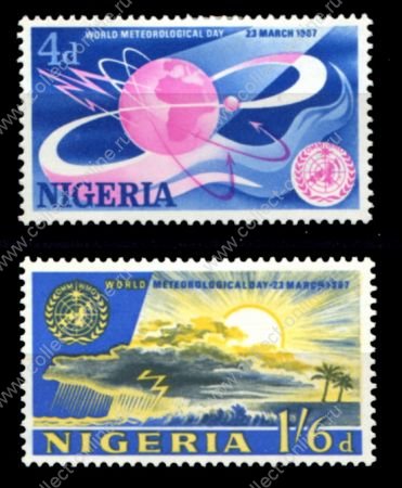 Нигерия 1967 г. • Gb# 200-201 • День метеорологии • полн. серия • MLH OG VF