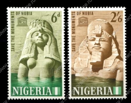 Нигерия 1964 г. • Gb# 145-146 • Охрана памятников Нубии • полн. серия • MH OG VF