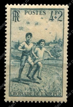 Франция 1945 г. • Mi# 733(Iv# 740) • 2+3.fr. • Программа чистый воздух • MNH OG VF