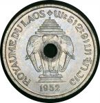 Лаос 1952 г. • KM# 5 • 20 центов • пагода на слонах • регулярный выпуск • MS BU