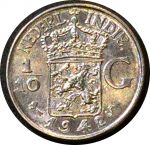 Голландская Ост-Индия 1942 г. • KM# 318 • 1/10 гульдена • серебро • регулярный выпуск • MS BU