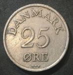 Дания 1949 г. KM# 842.1 • 25 эре • королевская монограмма • регулярный выпуск • XF+ (кат. - $10)