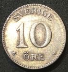 Швеция 1927 г. W • KM# 780 • 10 эре • регулярный выпуск • UNC ( кат. - $35.00 )