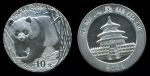 Китай • КНР 2002 г. • KM# 1365 • 10 юаней • панда • серебро 999 - 31.1 гр. • MS BU
