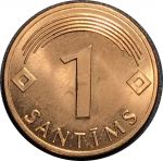 Латвия 2003 г. • KM# 15 • 1 сантим • герб Республики • регулярный выпуск • MS BU