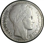 Франция 1933 г. • KM# 879 • 20 франков • "Марианна" • регулярный выпуск • серебро • XF-AU ( кат. - $25 )
