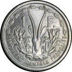 Французская Западная Африка 1948 г. • KM# 3 • 1 франк • голова антилопы • регулярный выпуск • XF-AU