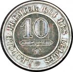 Бельгия 1861 г. • KM# 22 • 10 сантимов • "Des Belges" • регулярный выпуск • XF+ ( кат. - $15 )