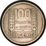 Алжир 1950 г. • KM# 93 • 100 франков • регулярный выпуск • XF+ ( кат. - $10+ )