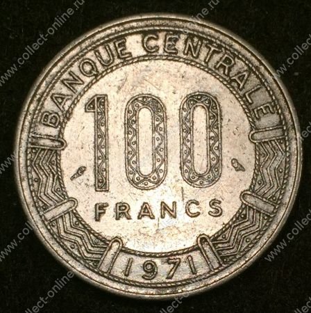 Конго 1971 г. KM# 1 • 100 франков • гигантские антилопы • регулярный выпуск • BU-