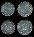 Румыния 1992-1993 гг. • KM# 114,116 • 5 и 10 лей • государственный герб • регулярный выпуск • MS BU