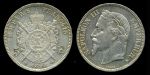 Франция 1868 г. BB (Страсбург) KM# 799.2 • 5 франков • император Наполеон III • серебро • регулярный выпуск • AU ( кат.- $125 ) 