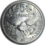Новая Каледония 1999 г. • KM# 16 • 5 франков • птица Кагу • регулярный выпуск • MS BU