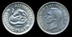 Австралия 1941 г. H • KM# 39 • 1 шиллинг • Георг VI • серебро • регулярный выпуск • AU+ ( кат.- $30+ )