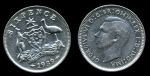 Австралия 1939 г. • KM# 38 • 6 пенсов • Георг VI • серебро • регулярный выпуск • AU ( кат.- $75+ )