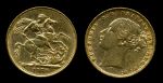 Австралия 1875 г. M • KM# 7 • соверен • королева Виктория • св. Георгий • золото - 7.99 гр. • регулярный выпуск • XF+