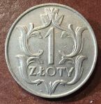 Польша 1929 г. • KM# 14 • 1 злотый • регулярный выпуск • AU+ (кат. - $100)