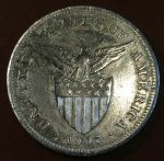 Филиппины 1907 г. S • KM# 172 • 1 песо • американский орел на щите • серебро • регулярный выпуск • AU+ ( кат. - $100 )
