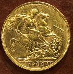 Великобритания 1900 г. • KM# 785 • соверен • королева Виктория • св. Георгий • золото 917 - 7.98 гр. • регулярный выпуск • BU-