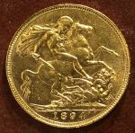 Великобритания 1894 г. • KM# 785 • соверен • королева Виктория • св. Георгий • золото 917 - 7.99 гр. • регулярный выпуск • MS BU