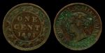 Канада 1891 г. • KM# 7 • 1 цент • Виктория • регулярный выпуск • VF+