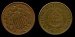 США 1864 г. • KM# 94 • 2 цента • регулярный выпуск