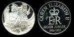 Великобритания 1977 г. • Серебряный юбилей свадьбы Елизаветы II • серебро • памятная медаль • MS BU пруф
