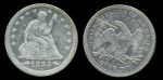 США 1853 г. • KM# 78 • квотер(25 центов) • "Сидящая Свобода" • Американский орел • регулярный выпуск • год - тип • F-VF 