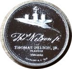 США 1976 г. • Томас Нельсон • мини-копия памятной медали конгресса США • серебро • MS BU пруф