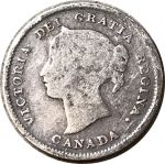 Канада 1893 г. • KM# 2 • 5 центов • Виктория • серебро • регулярный выпуск • VG