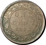 Канада 1893 г. • KM# 7 • 1 цент • Виктория • регулярный выпуск • XF-