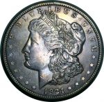 США 1921 г. • KM# 110 • 1 доллар • "Морган" • серебро • регулярный выпуск • BU Радуга!