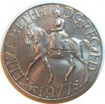 Великобритания 1977 г. • KM# 920 • 25 пенсов(крона) • Юбилей коронации Елизаветы II • памятный выпуск • BU