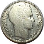 Франция 1933 г. • KM# 878 • 10 франков • серебро • лауреат • регулярный выпуск • XF-