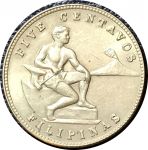 Филиппины 1944 г. S • KM# 180a • 5 сентаво • герб страны • регулярный выпуск • MS BU ( кат. - $12 )